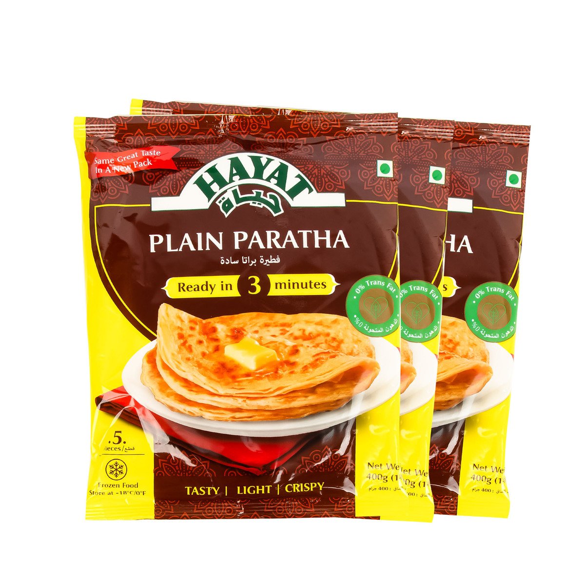 Hayat Plain Paratha Value Pack 3 x 400 g