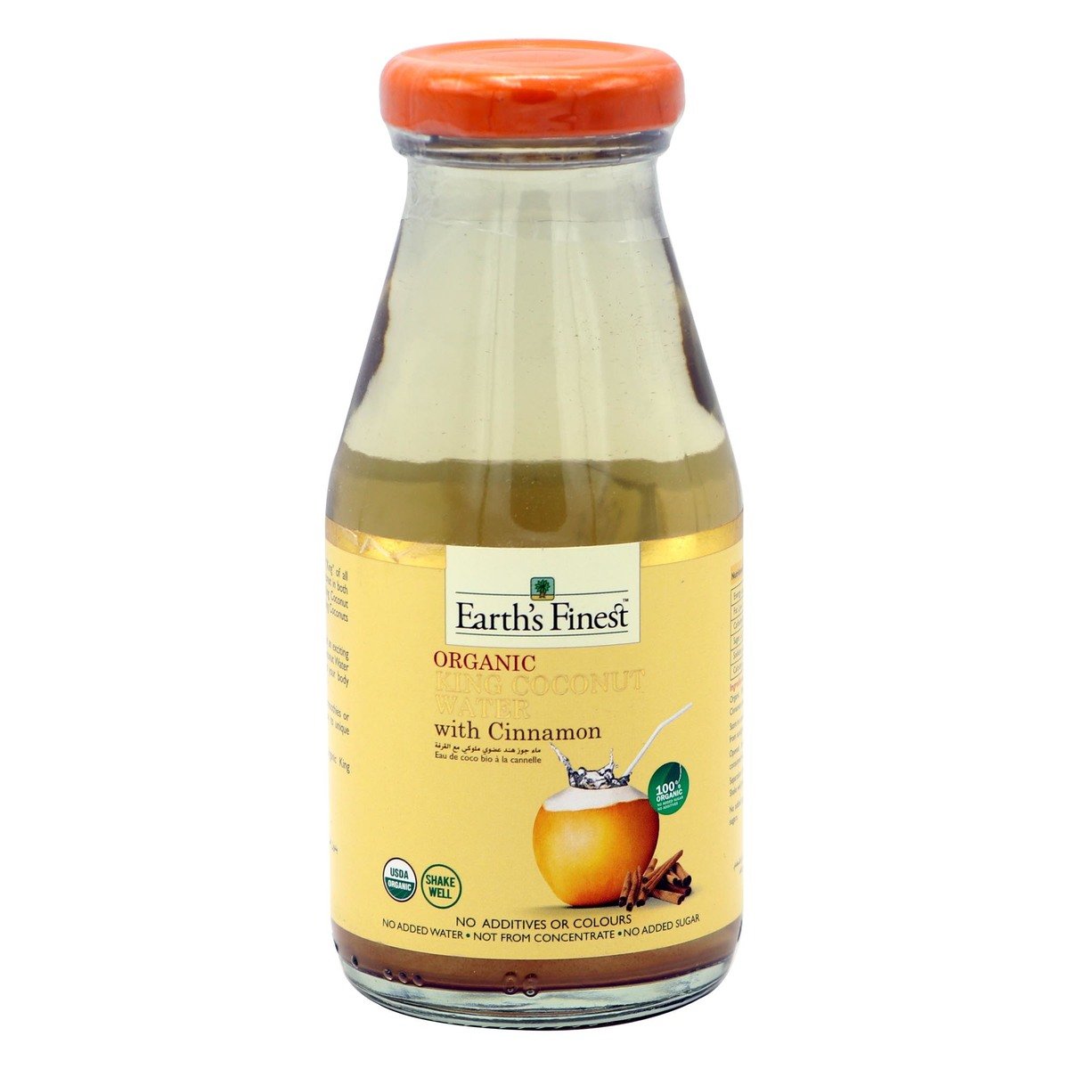 Earth's Finest Organic King Coconut Water With Cinnamon 200ml
