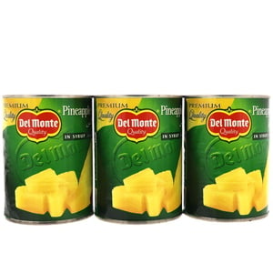 اشتري قم بشراء ديل مونتي قطع أناناس في عصير مركز عبوة اقتصادية 3 × 570 جم Online at Best Price من الموقع - من لولو هايبر ماركت Canned Pineapple في الامارات