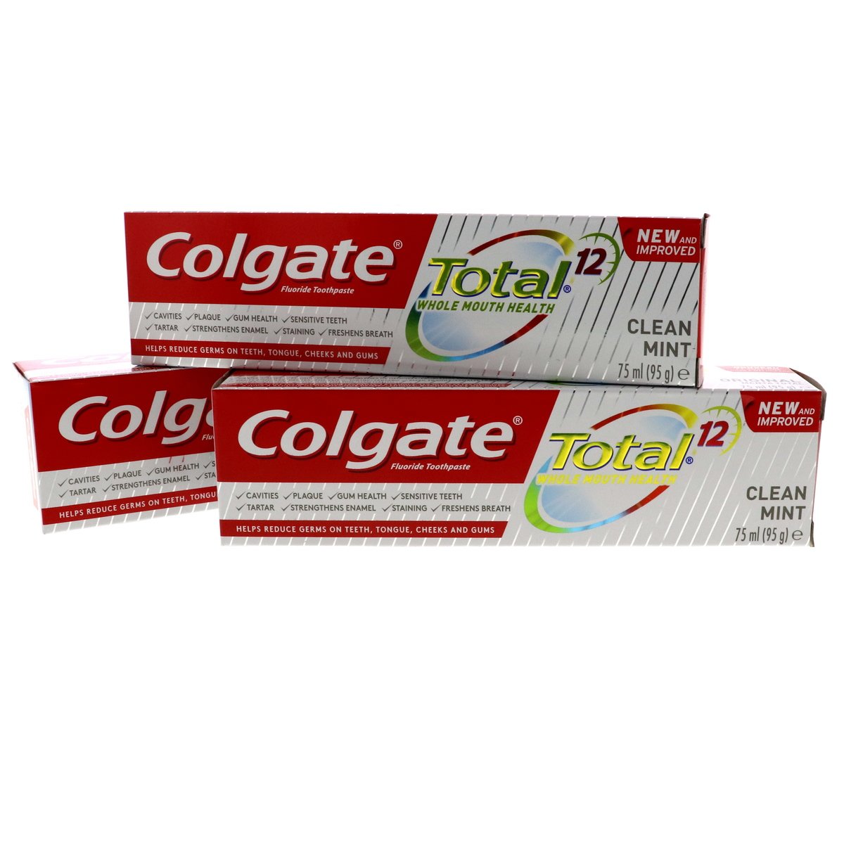 Colgate Fluoride Toothpaste Total Clean Mint 3 x 75 ml