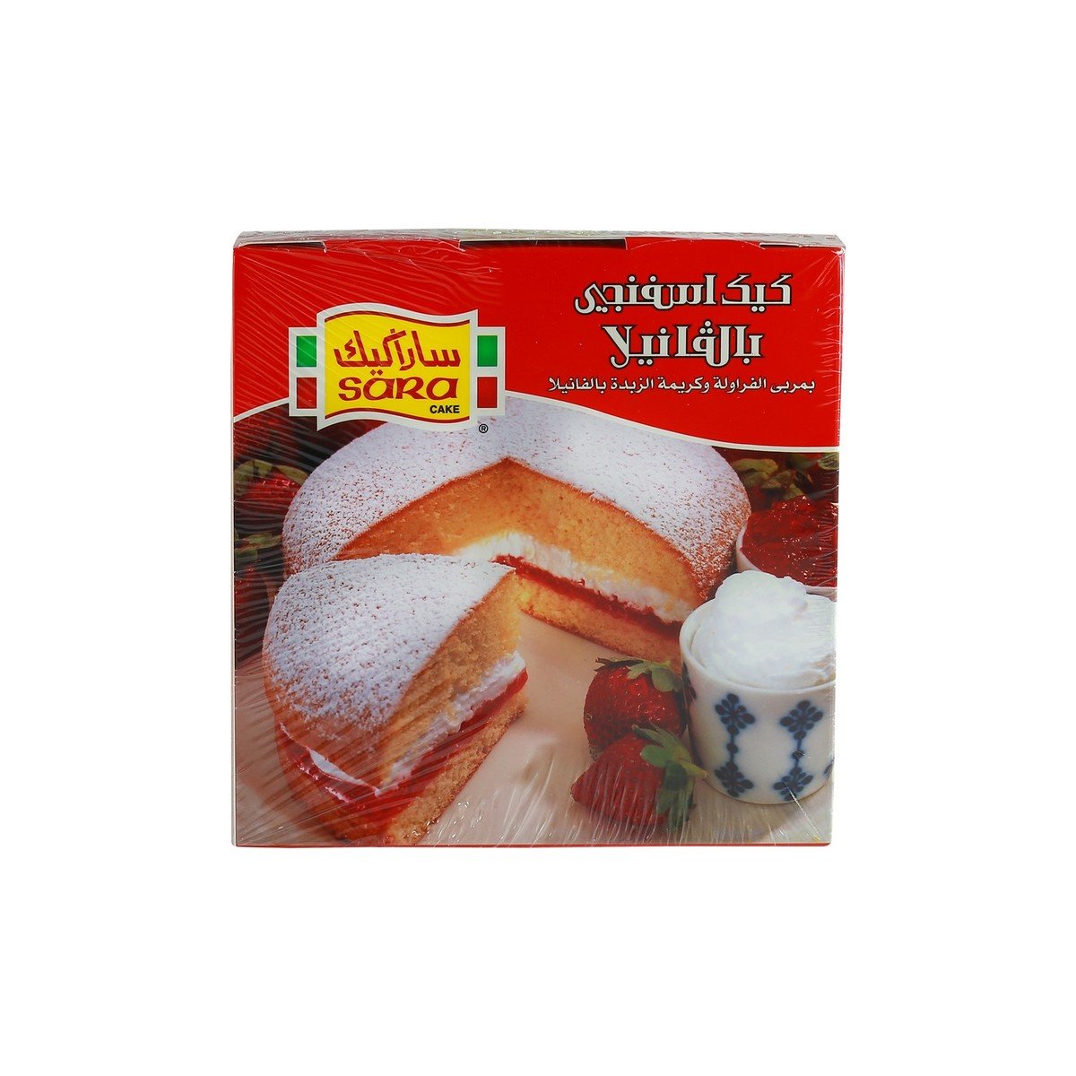 Sara Sponge Cake Filled with Strawberry Jam & Vanilla Creme 250g