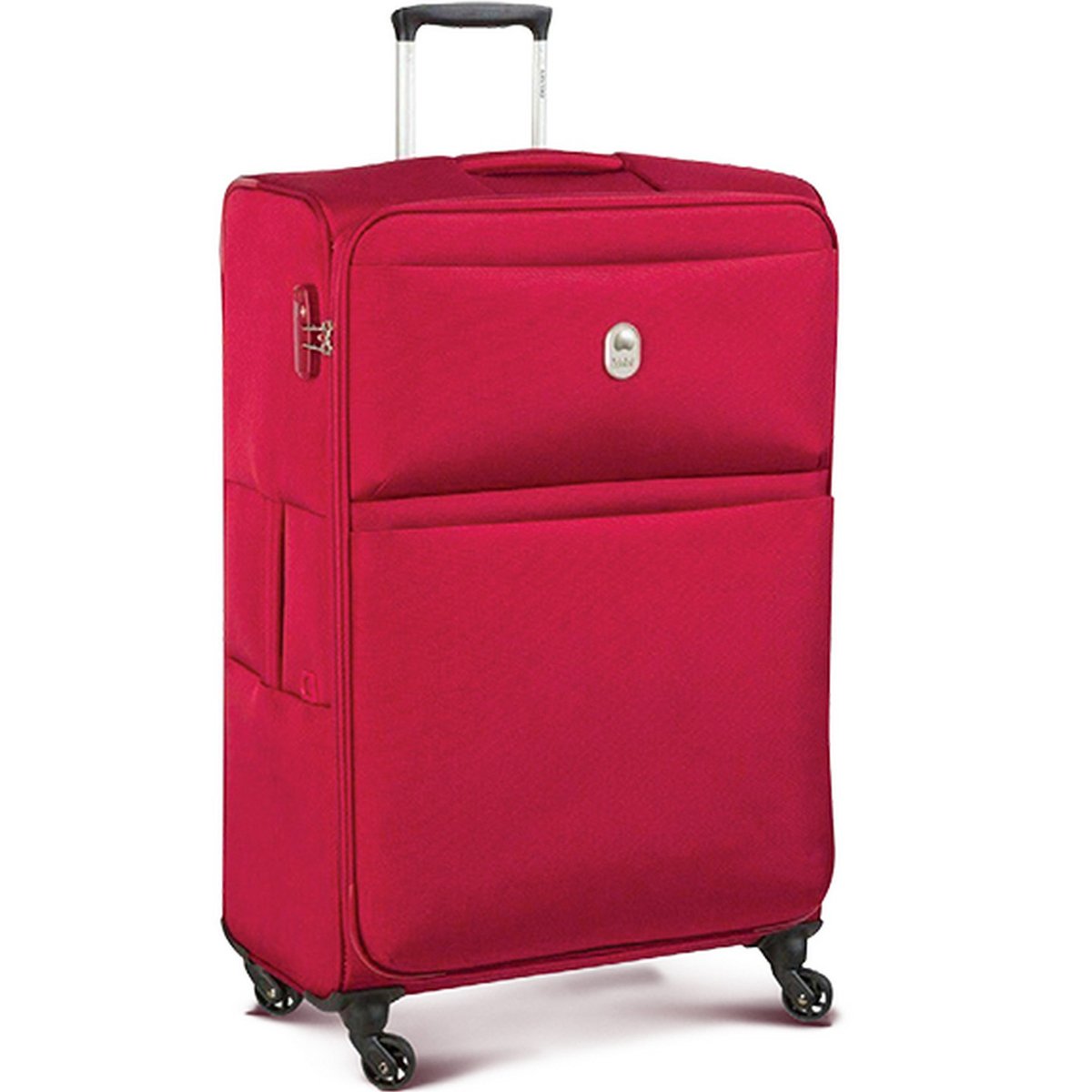 ديلسي جوراس حقيبة سفر مرنة 4 عجلات، 56 سم، أحمر