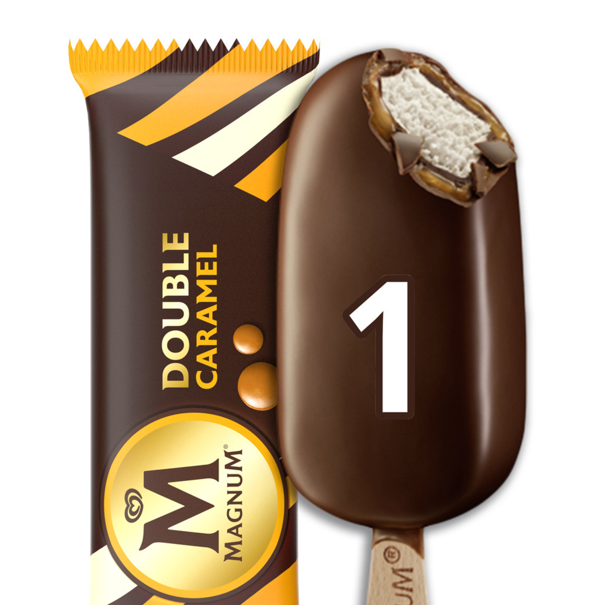 اشتري قم بشراء ماغنوم آيس كريم دبل كراميل 95 مل Online at Best Price من الموقع - من لولو هايبر ماركت Ice Cream Impulse في الامارات