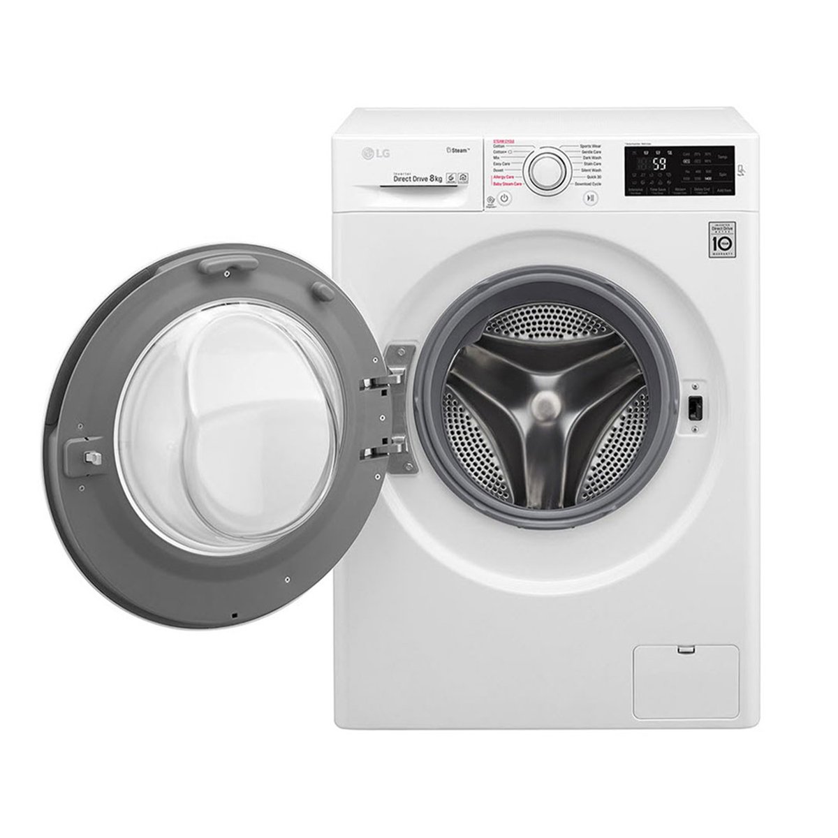LG Front Load Washer & Dryer F4J6TMP0W 8/5KG, Add Forgotten Item, 6 Motion Direct Drive, ThinQ
