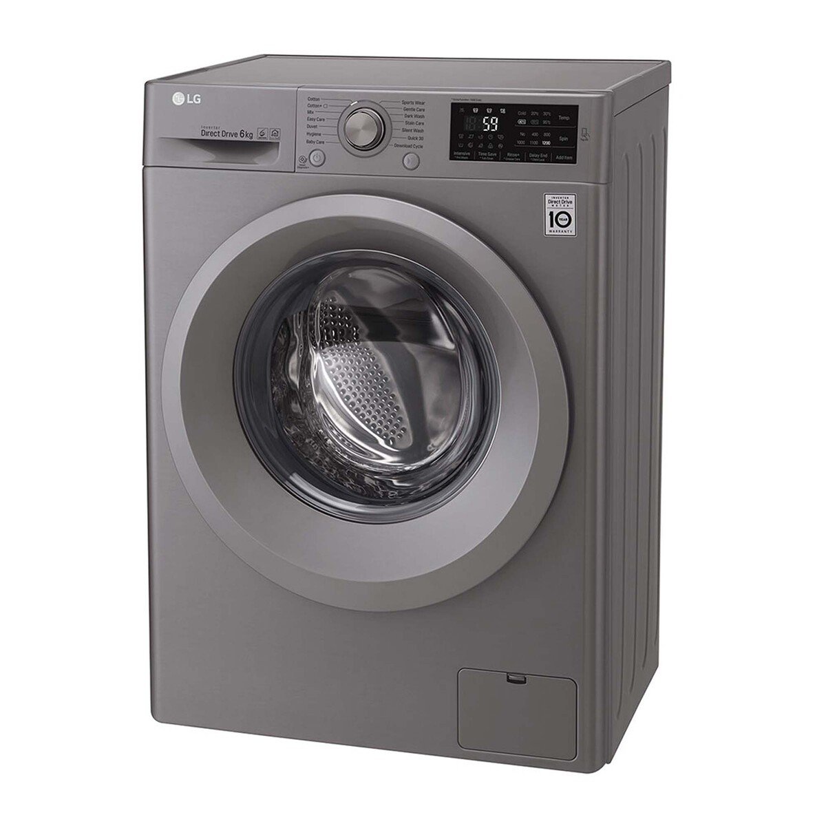 LG Front Load Washing Machine F2J5NNP7S 6Kg, 6motion, Inverter Direct Drive Motor, Add Item Function