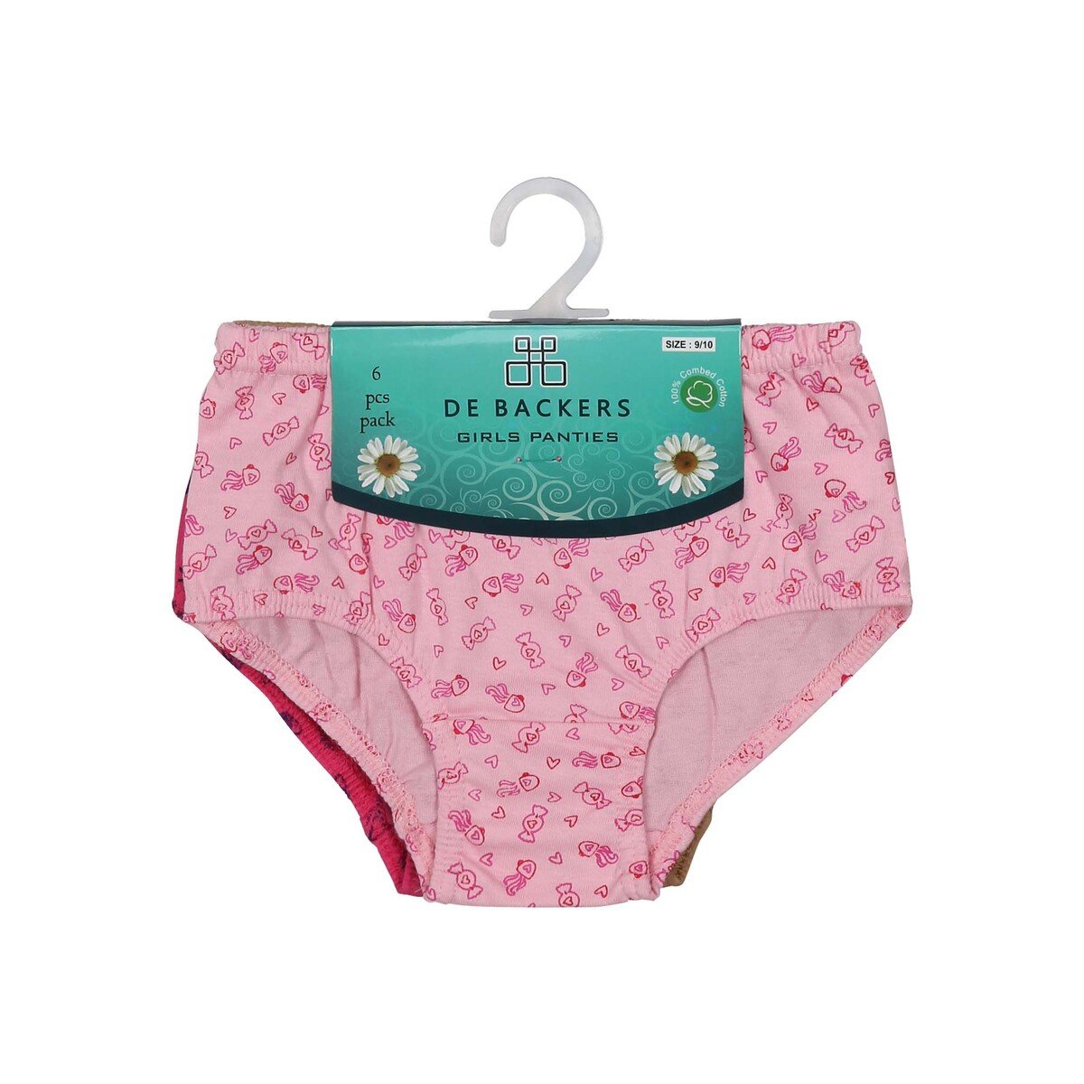 Debackers Girl Panty Assorted Colors Pack of 6 FM52017 3-4Y