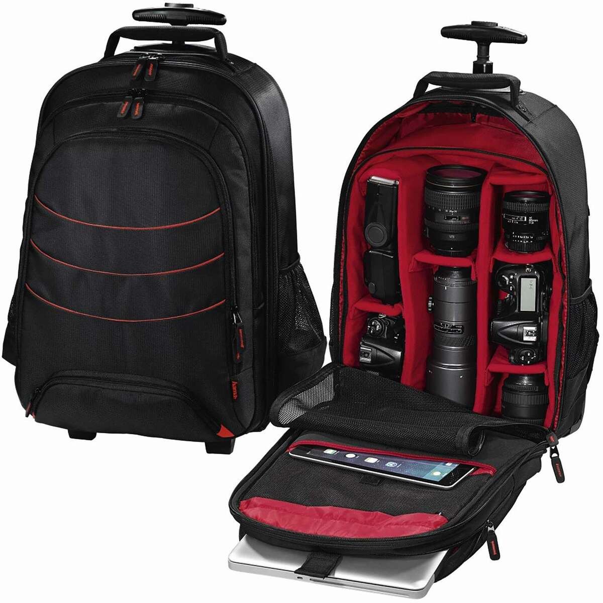 Hama Camera Trolley Bag Miami 200-126683 Black/Red Size: W33 x D26 x H55cm