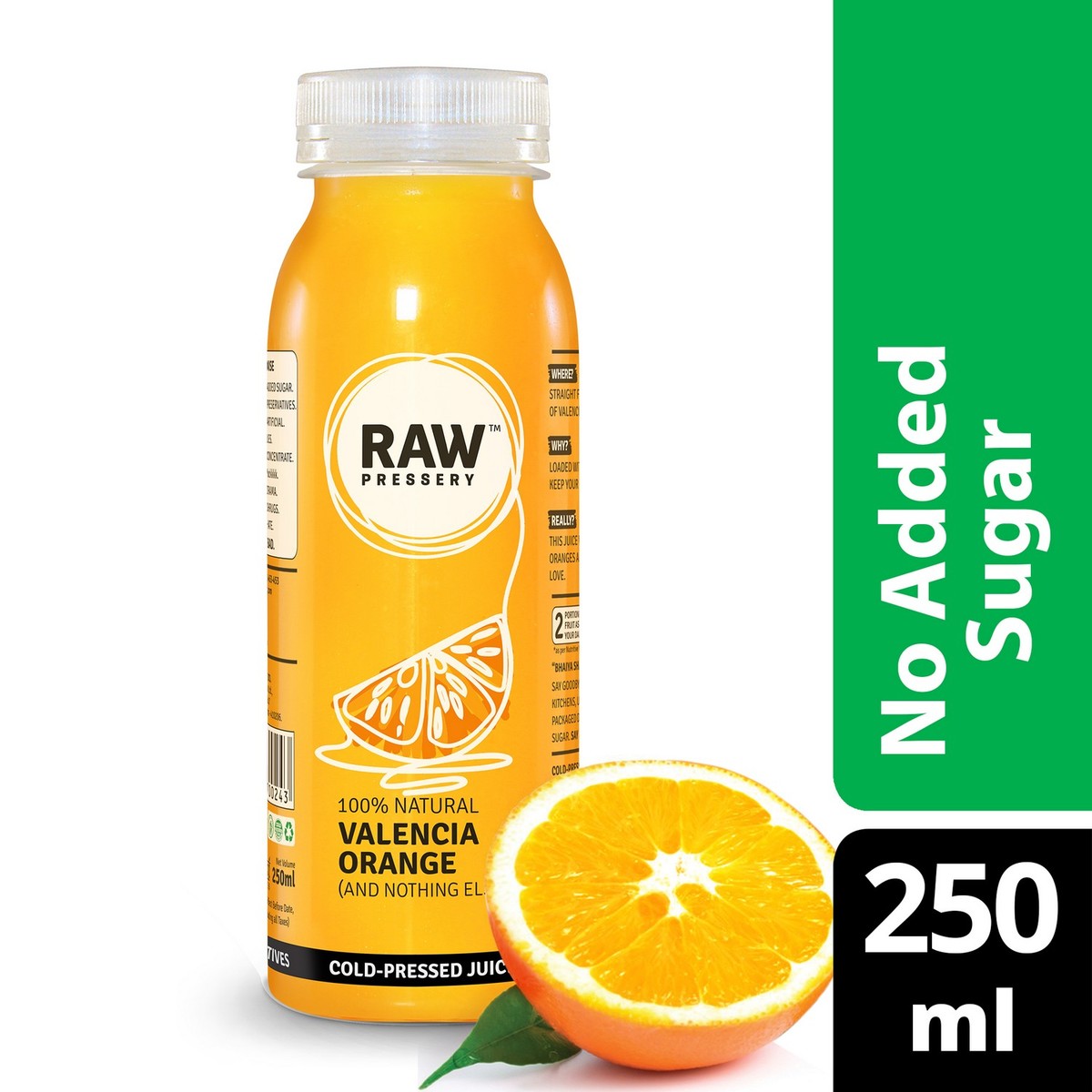 Raw Pressery 100% Natural Valencia Orange Cold-Pressed Juice 250 ml