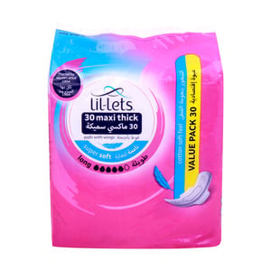 Lil Lets Maxi Thick Long Pads With Wings 30pcs