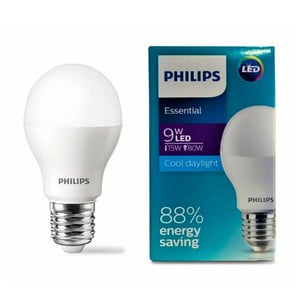 Philips Essential LED Bulb 2pcs 9W E27 Cool Daylight