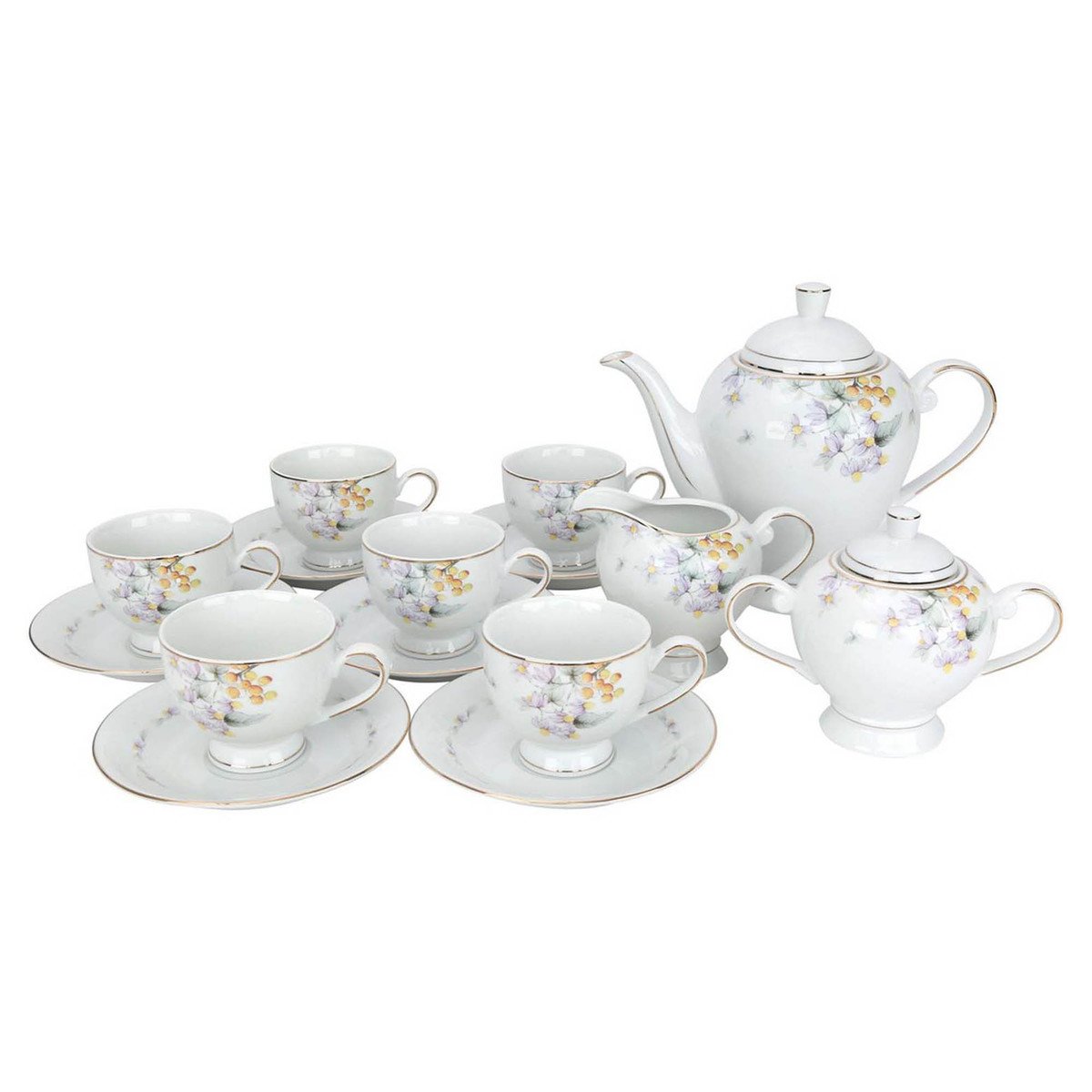 Pearl Noire Tea Set TY/J12-216G 17pcs