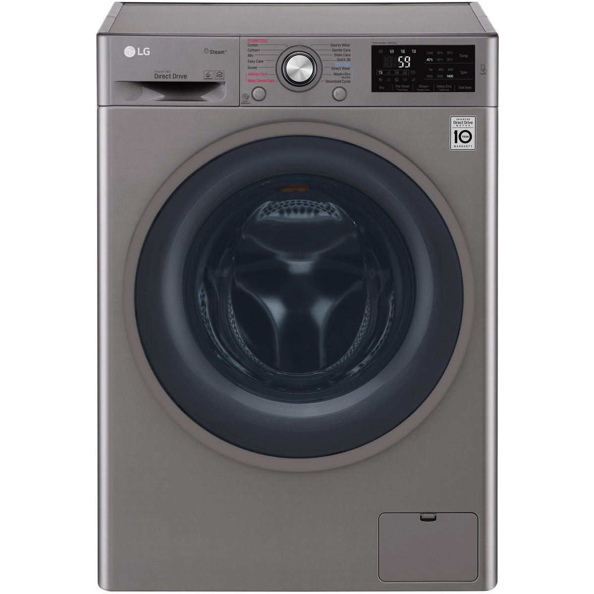 LG Front Load Washer & Dryer F4J6TMP8S 8/5Kg, Steam™ , 6motion DD, Inverter Direct Drive™