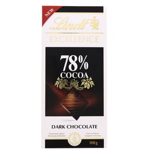 Buy Lindt Excellence 78% Cocoa Dark Chocolate 100 g Online at Best Price | Covrd Choco.Bars&Tab | Lulu Egypt in Saudi Arabia