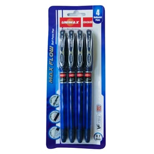 Unimax 0.7mm Blue Max Flow Pen 4pcs