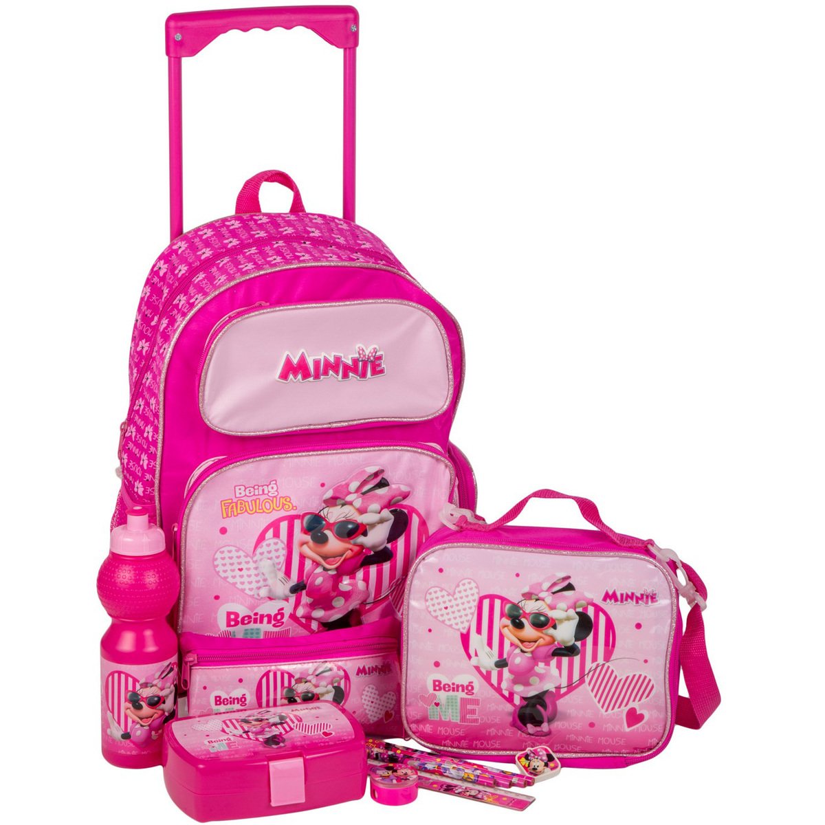 Minnie School Trolley Bundle Pack 12Piece Set FK100377 16inch
