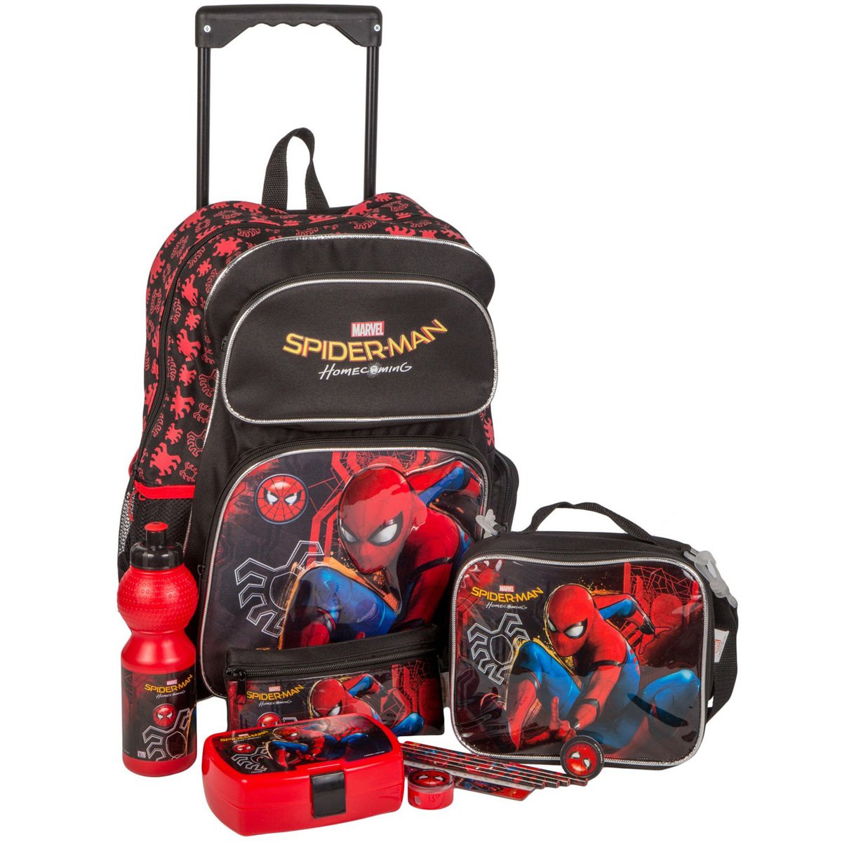Spider-Man School Trolley Bundle Pack 12Piece Set FK100389 18inch