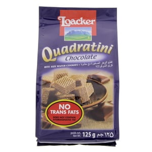 Loacker Quadratini Chocolate Bite Size Wafer Cookies 125g