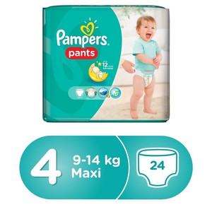 Pampers Pants Diapers, Size 4, Maxi, 9-14kg, Carry Pack, 24pcs Count