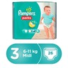 Pampers Pants Diapers, Size 3, Midi, 6-11kg, Carry Pack, 26pcs Count