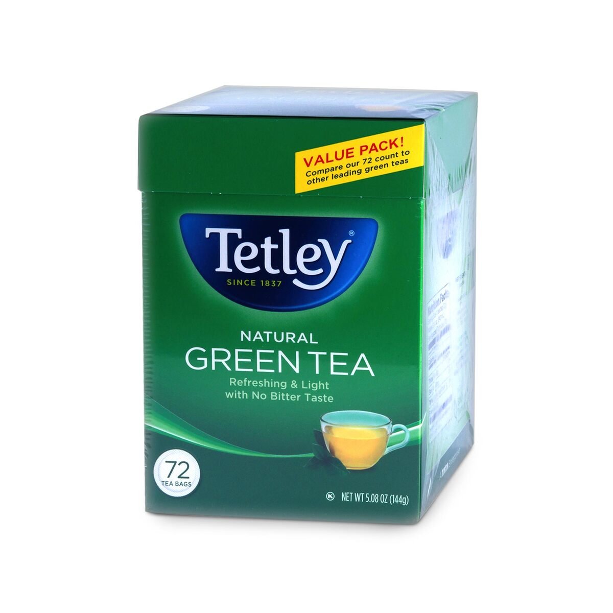 Tetley Green Tea Natural 72pcs 144 g