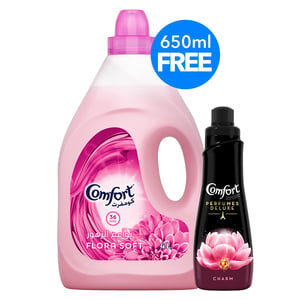 Comfort Flora Soft Pink 4Litre + Comfort Concentrated Fabric Softener Assorted 650ml