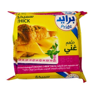 Pride Cheddar Cheese Slice Thick 250g