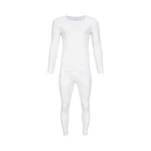 Debackers Men's Thermal Wear Set Rib White - Medium