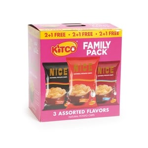 اشتري قم بشراء Kitco Nice Potato Chips Assorted 167g x 3pcs Online at Best Price من الموقع - من لولو هايبر ماركت Potato Bags في الكويت