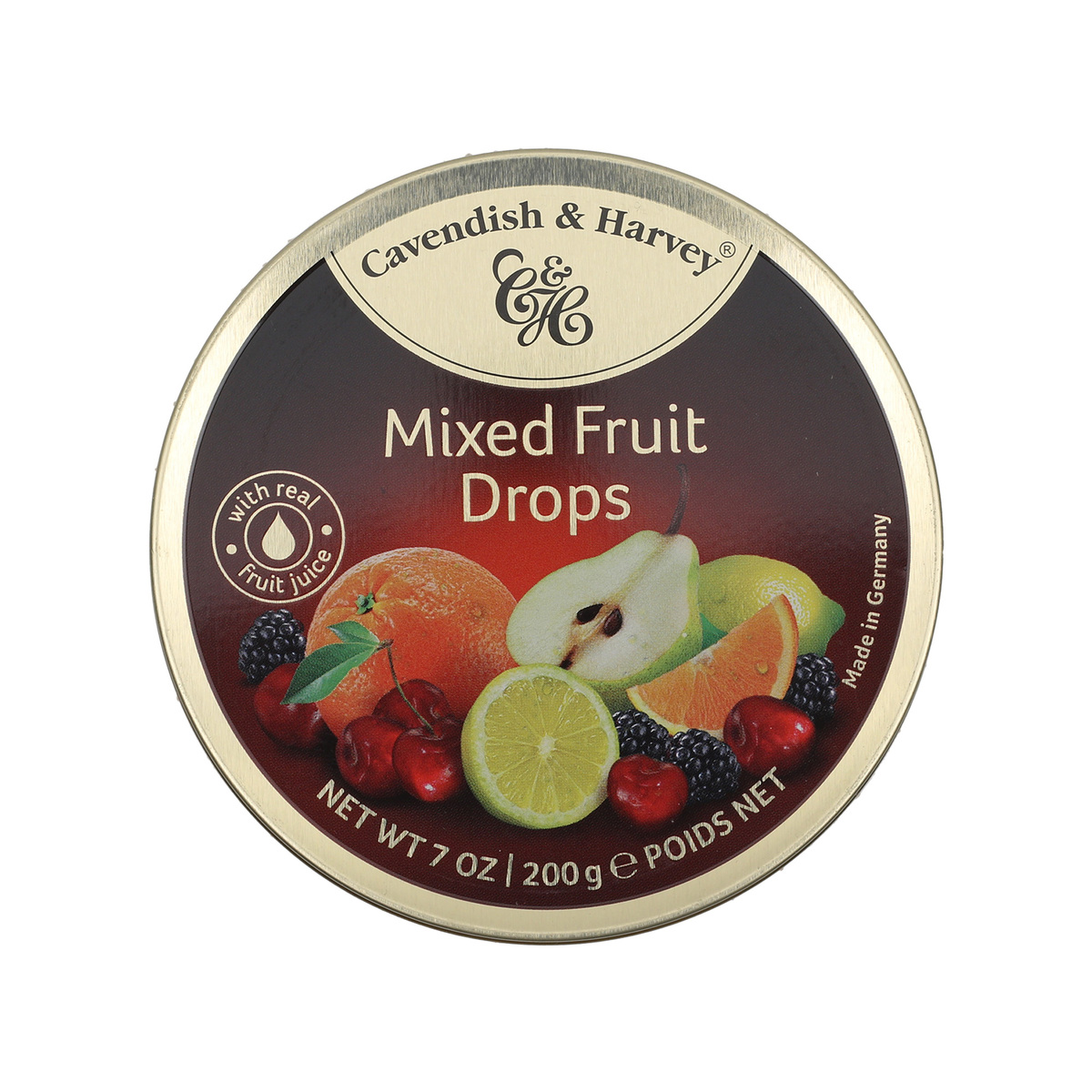 Cavendish & Harvey All Fruit Drops Candy Tin 200g