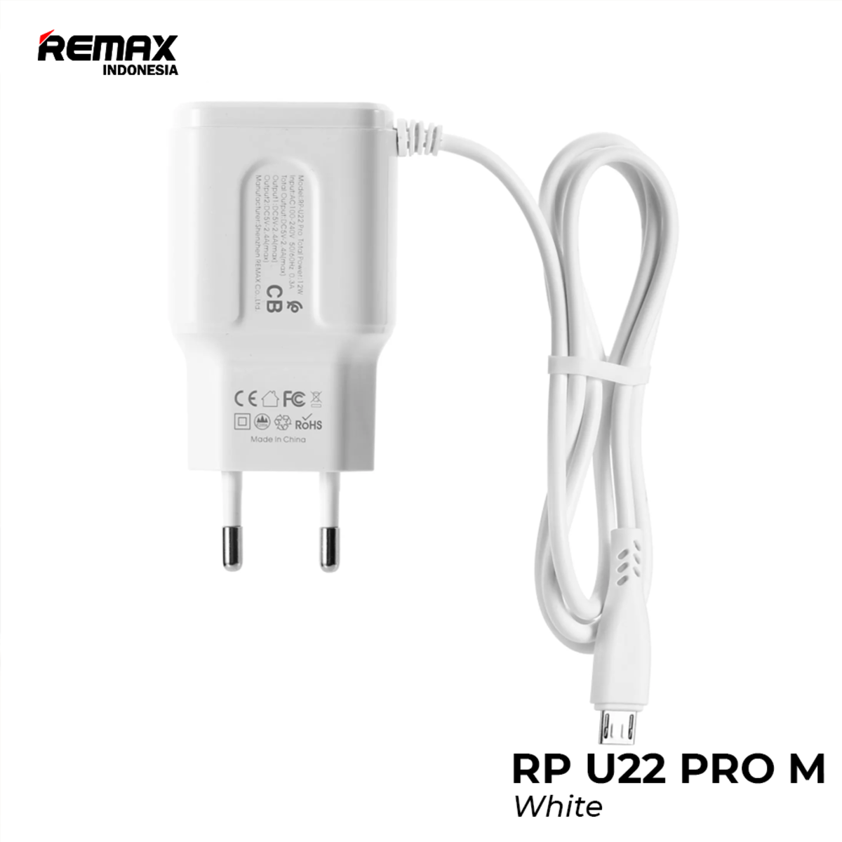 Remax DualUSBChgMic RP-U22ProWht