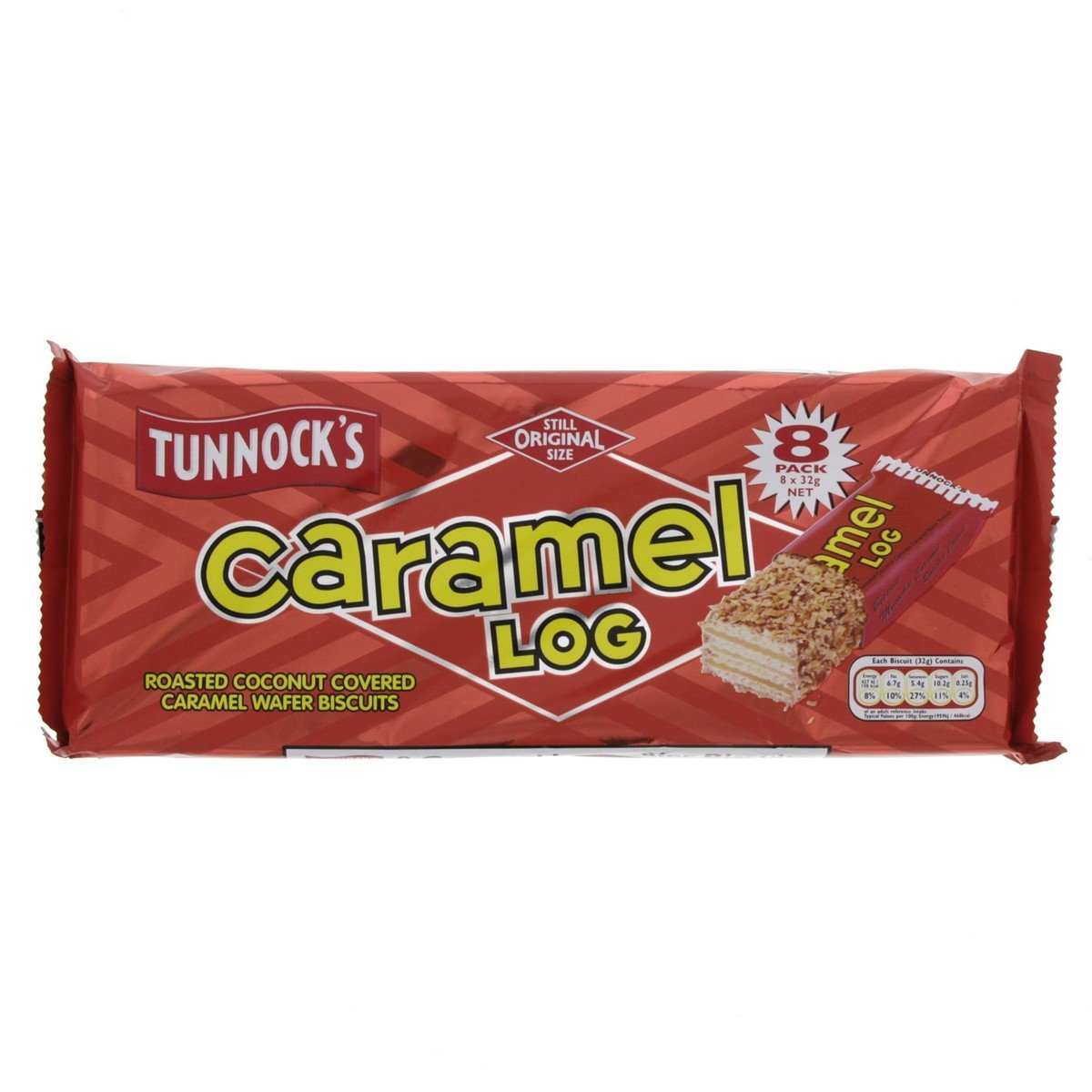 Tunnok's Caramel Log Wafer Biscuit 8 x 32 g