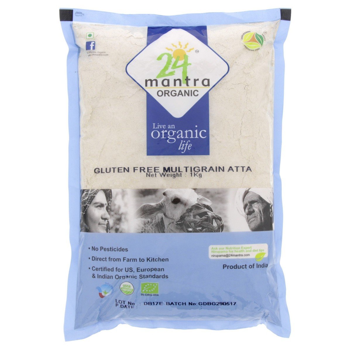 24 Mantra Organic Multi Grain Atta Gluten Free 1 kg