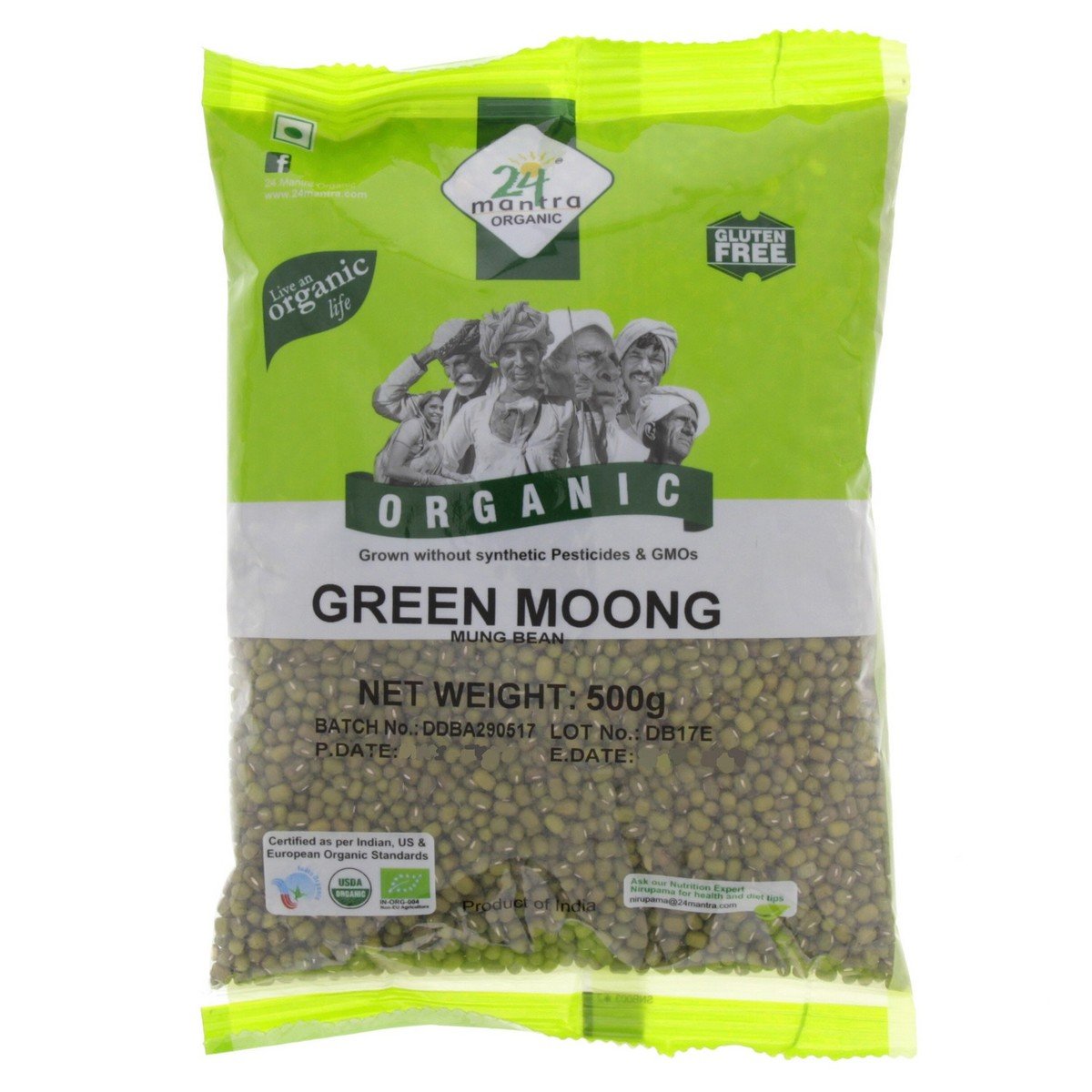 24 Mantra Organic Green Moong 500g