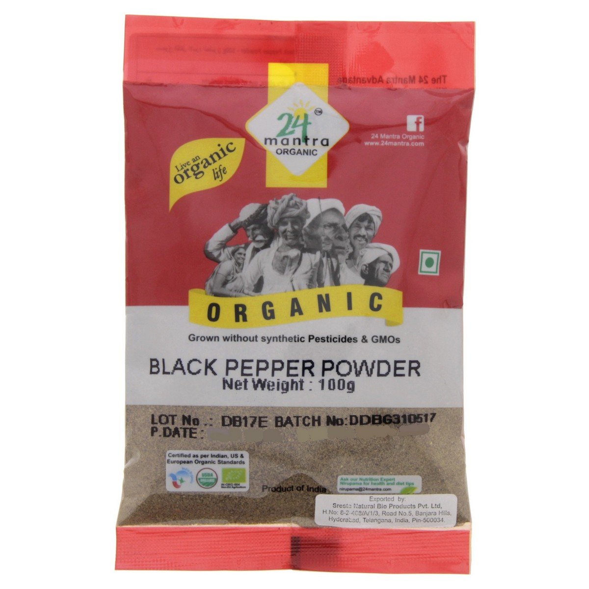 24 Mantra Organic Black Pepper Powder 100g
