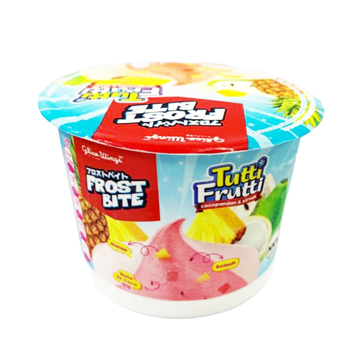 Glico Wings Ice Cream Frost Bite Tutti Frutti Cup 80ml