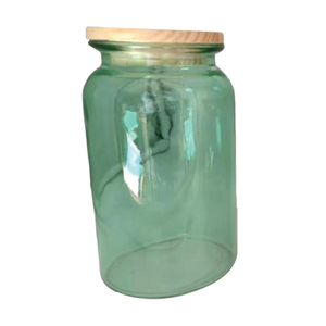 Viera Glass Canister Color Wood Lid 1.2L