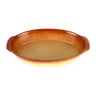 Home Ceramic Oval Plate Brown 29.50x17.5cm