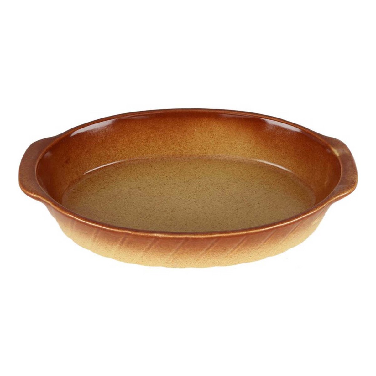Home Ceramic Oval Plate Brown 24.50x14cm