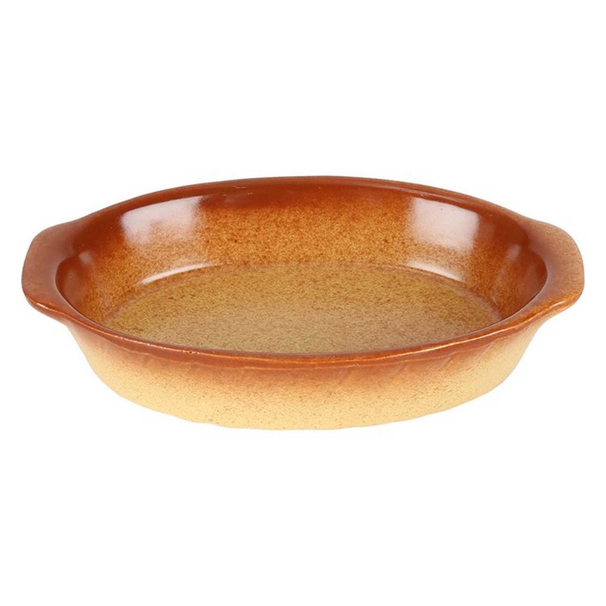 Home Ceramic Oval Plate Brown 18.5cm