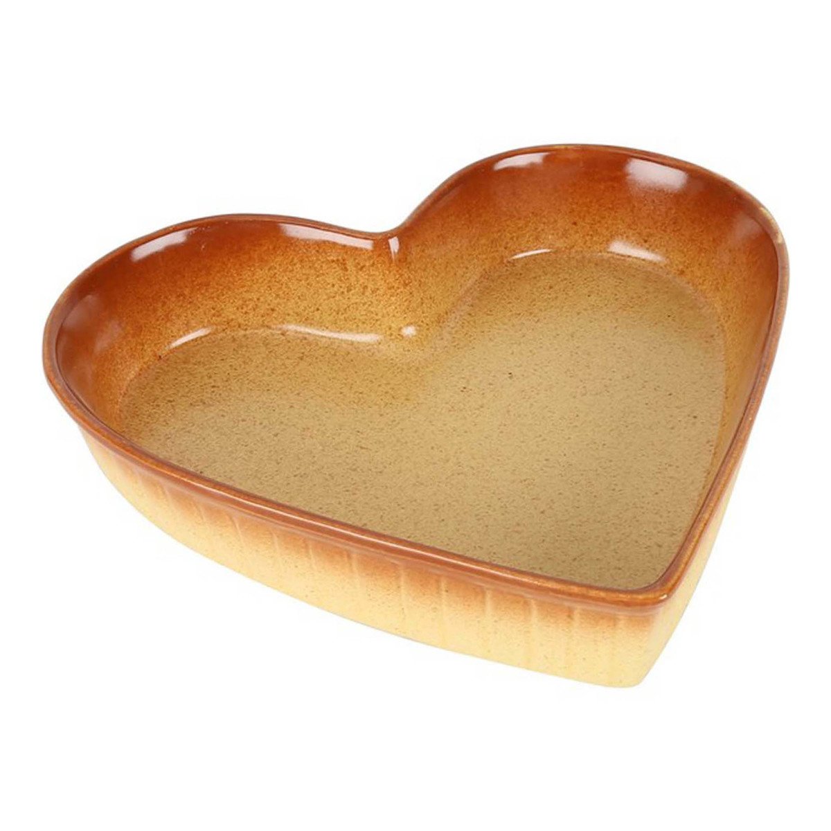 Home Ceramic Heart Plate Brown 22x20.5