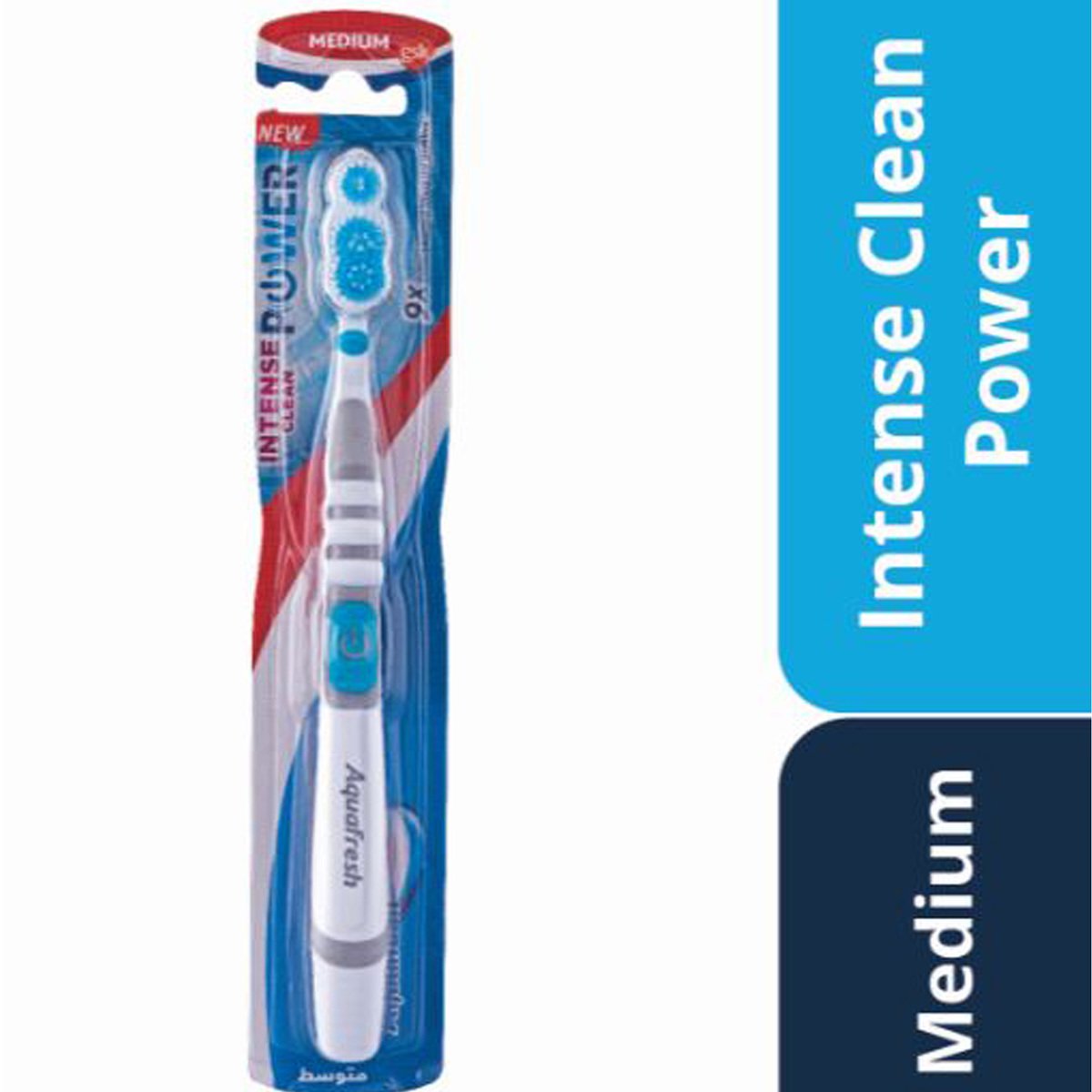 Aquafresh Intense Clean Power Toothbrush Medium Assorted Color 1 pc