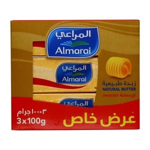 Almarai Natural Butter Unsalted 3 x 100g