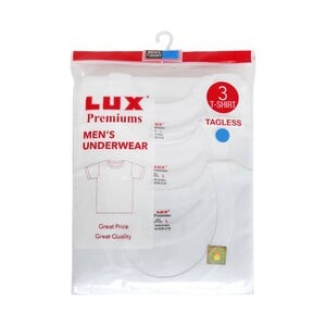 Lux Men's Round Neck T-Shirt 3Pcs Pack White 106 Large