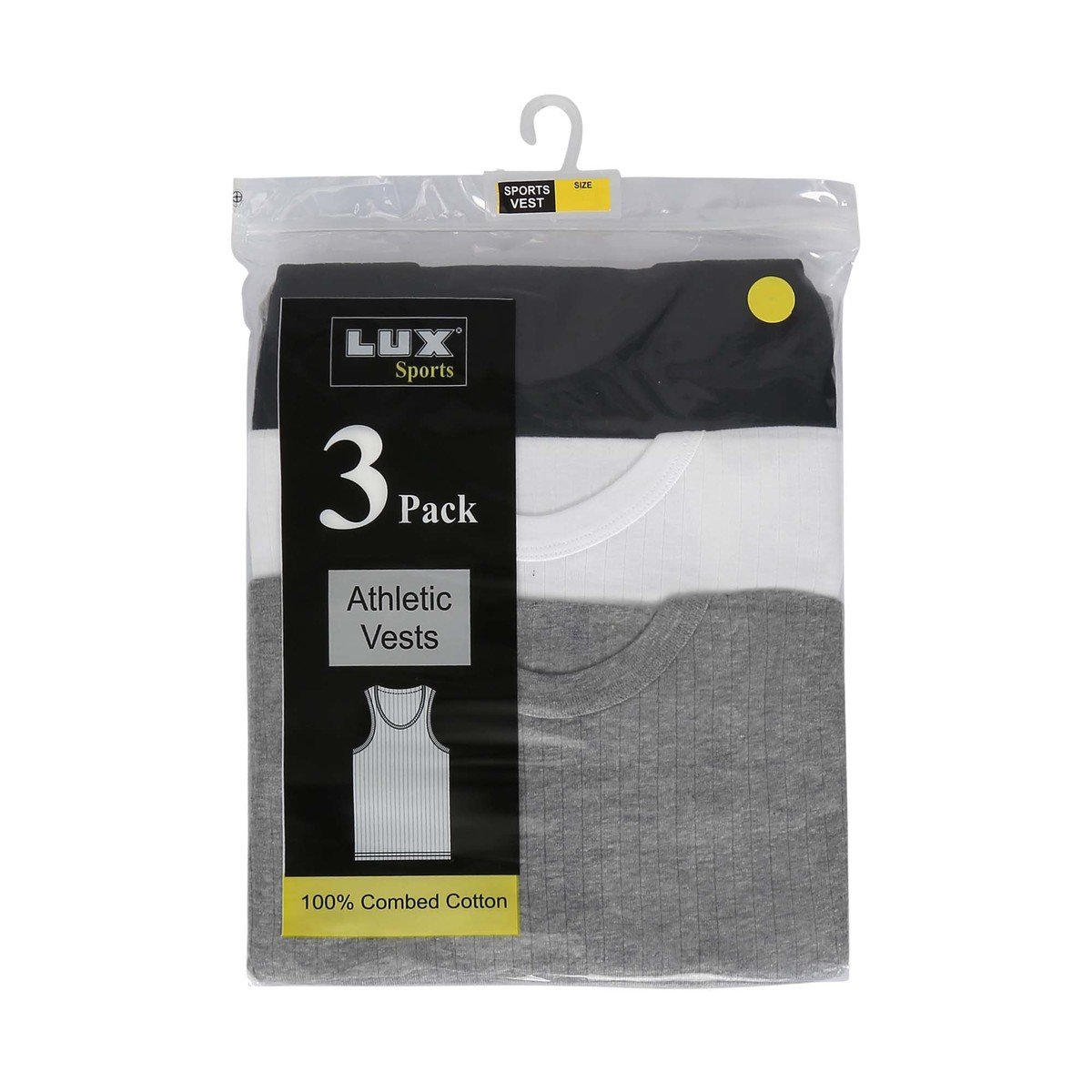 Lux Men's Vest Assorted Colors 3Pcs Pack 121 Medium