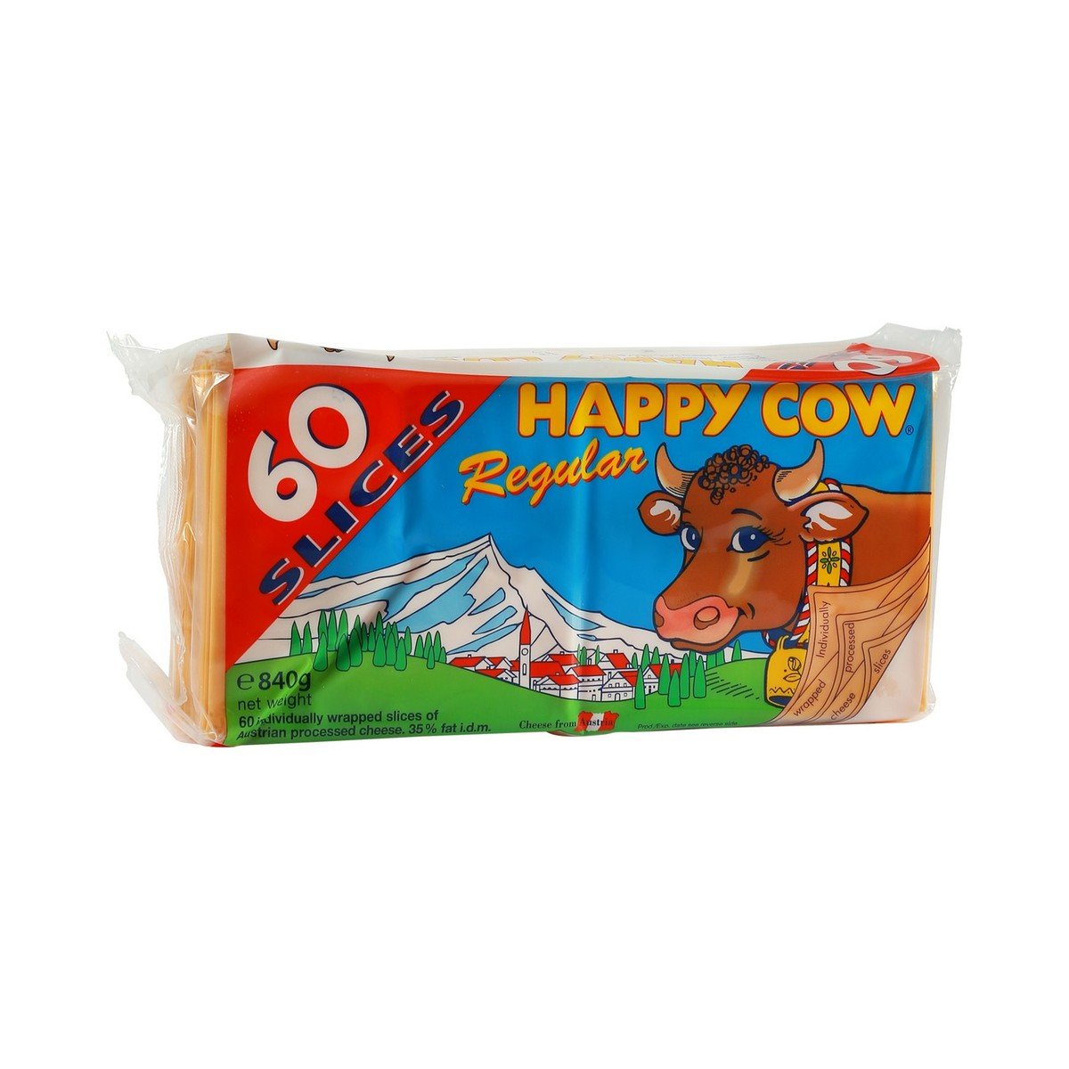 Happy Cow Regular Slice Cheese 840g