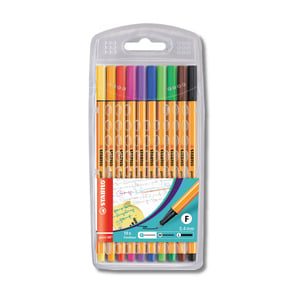 ستابيلو محفظة أقلام ملونة فاين لاينر88 10 أقلام