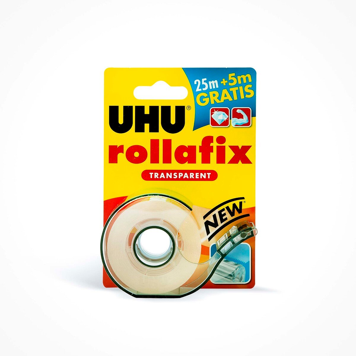 UHU Rolla Fix Transparent Tape 25m+5m 36380 Assorted