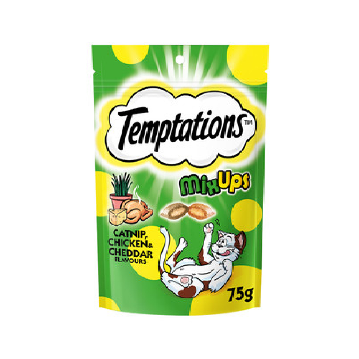 Temptations Mix Ups Catnip Chicken & Cheedar 75g
