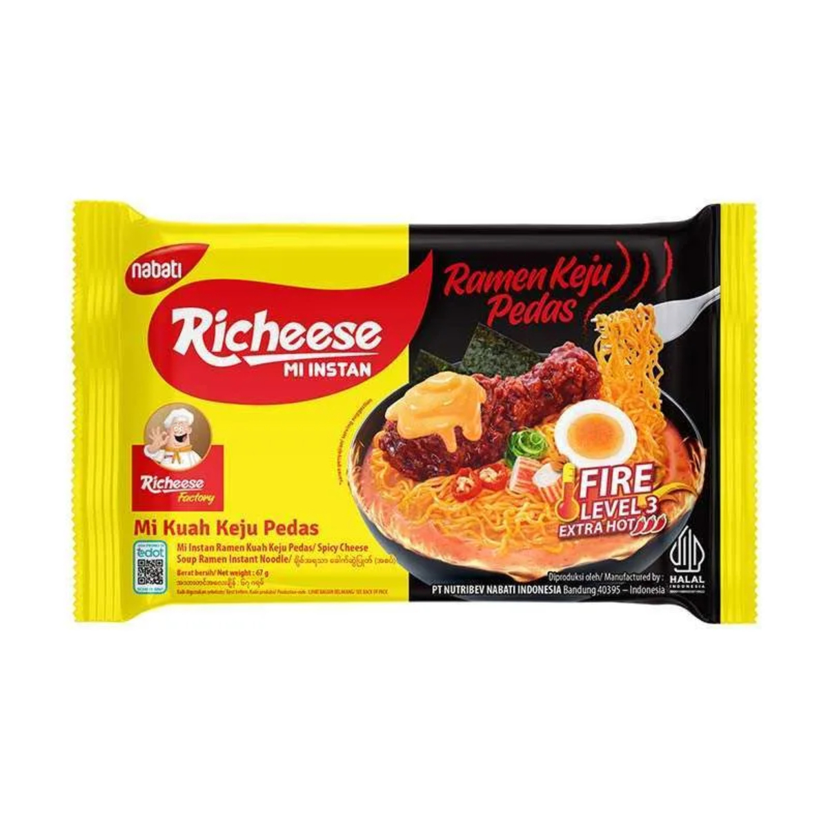 Richeese Noodle Ramen Cheese Extra Hot Lv3 67g
