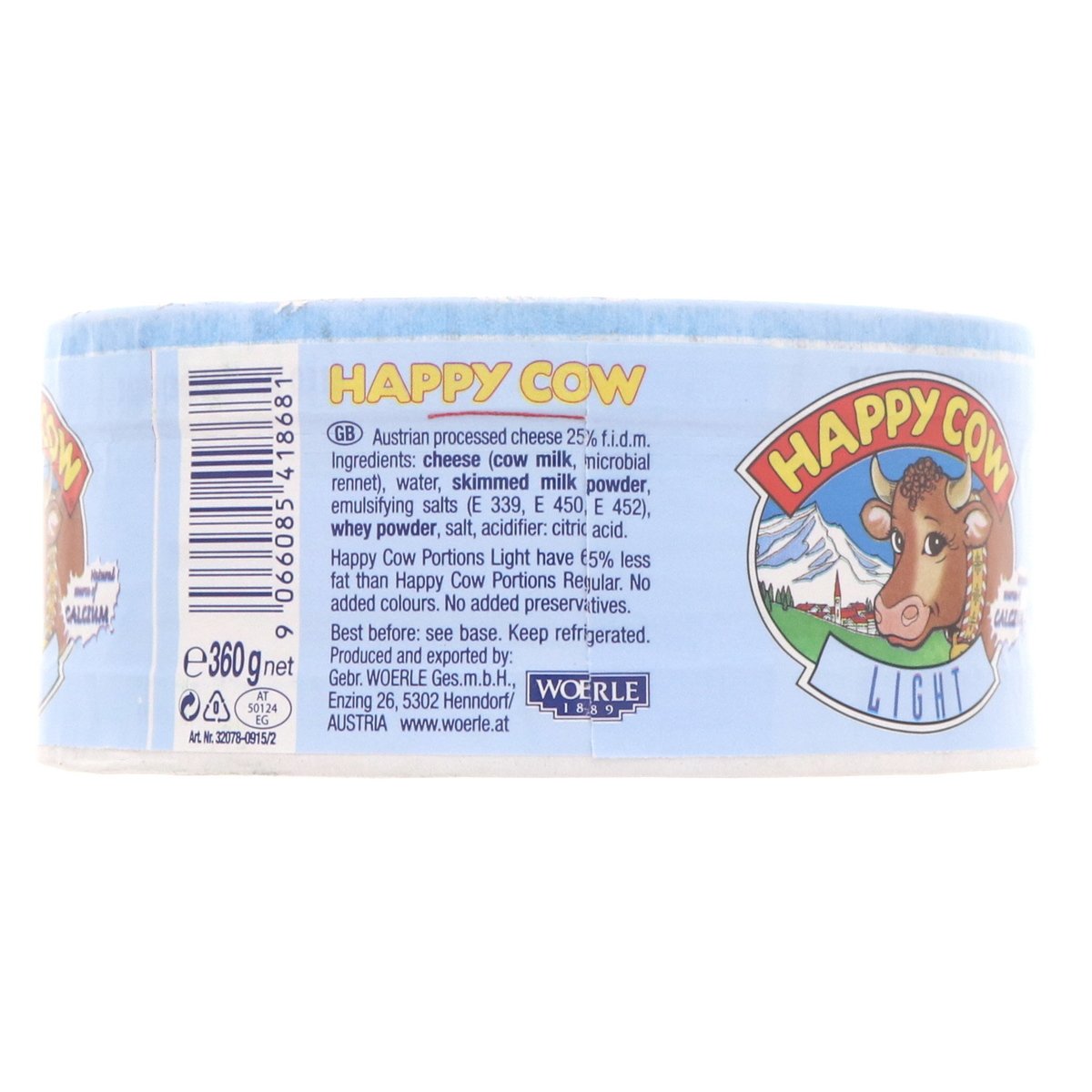 Happy Cow Austrian Light Processed Cheese, 360 g